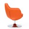 Manhattan Comfort Caisson Faux Leather Swivel Accent Chair in Orange and Polished Chrome AC028-OR - alternate 4